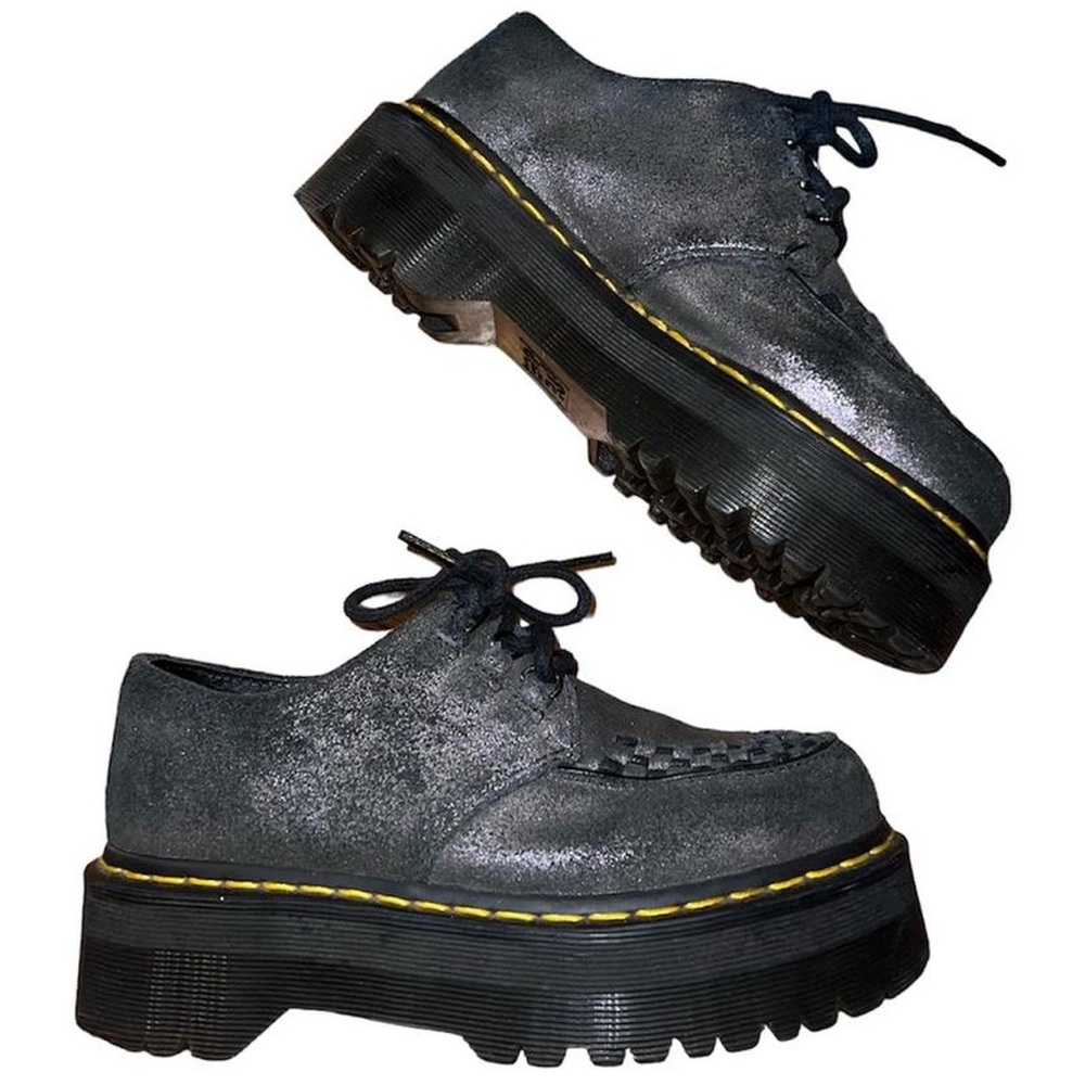 purple & silver metallic doc marten ashley creepers